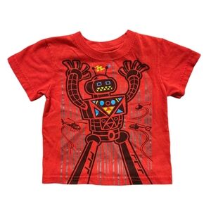 Garanimals Fun Red‎ Robot Graphic Baby Little Boys Short-Sleeve Kids T-Shirt